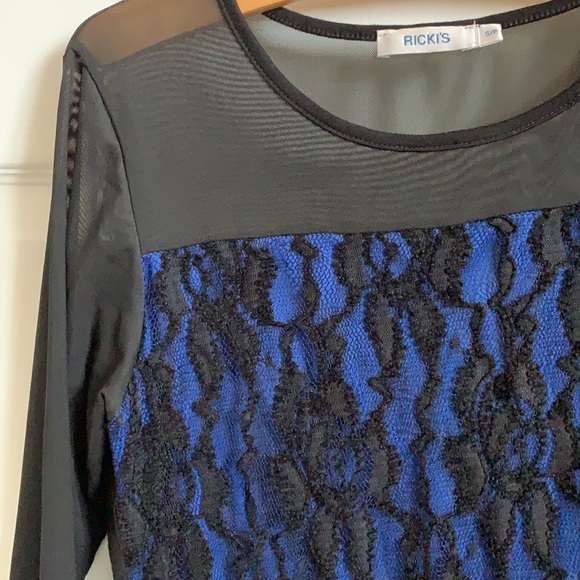 Blue & Black Pretty Top - Picture 2 of 3